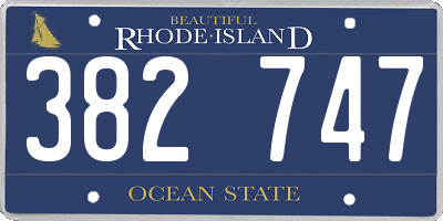 RI license plate 382747