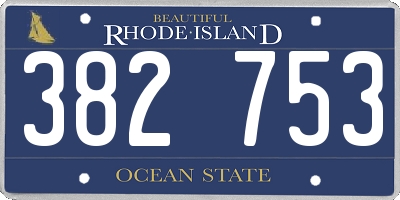 RI license plate 382753