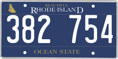 RI license plate 382754