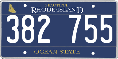 RI license plate 382755