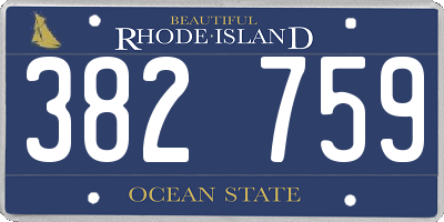 RI license plate 382759