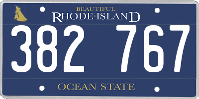 RI license plate 382767