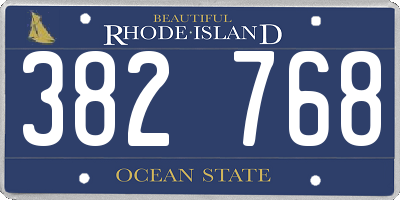 RI license plate 382768