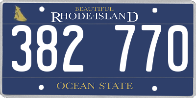 RI license plate 382770