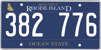 RI license plate 382776