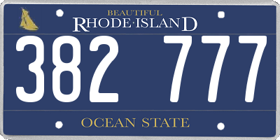 RI license plate 382777