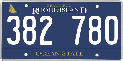 RI license plate 382780