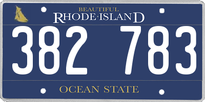 RI license plate 382783