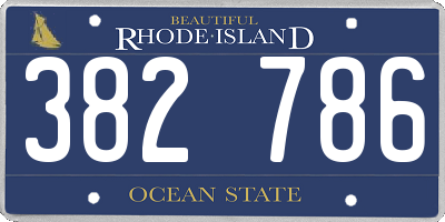 RI license plate 382786