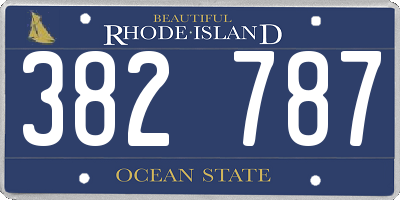 RI license plate 382787