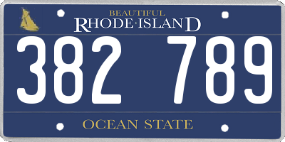 RI license plate 382789