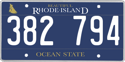 RI license plate 382794