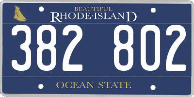RI license plate 382802