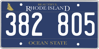 RI license plate 382805