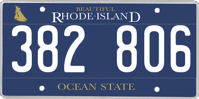 RI license plate 382806