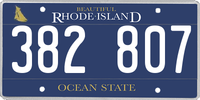 RI license plate 382807