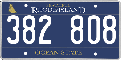 RI license plate 382808