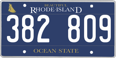 RI license plate 382809
