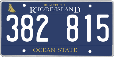 RI license plate 382815