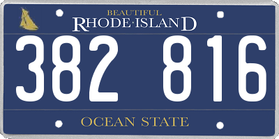 RI license plate 382816