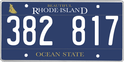 RI license plate 382817