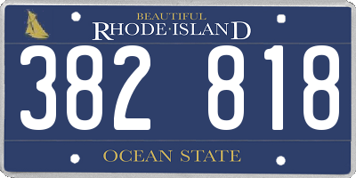 RI license plate 382818