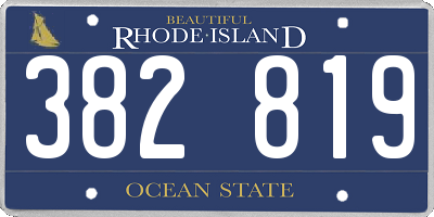 RI license plate 382819
