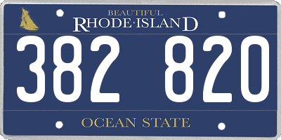 RI license plate 382820