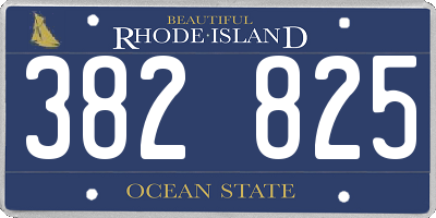 RI license plate 382825