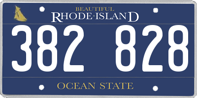RI license plate 382828