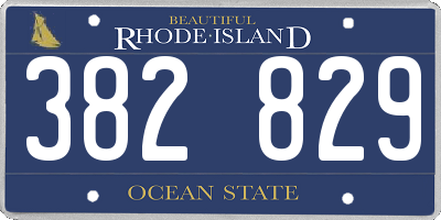 RI license plate 382829