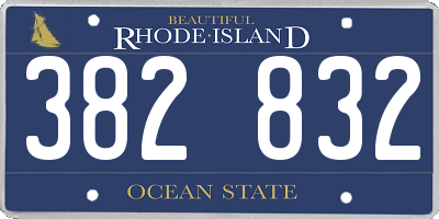 RI license plate 382832