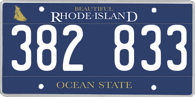 RI license plate 382833