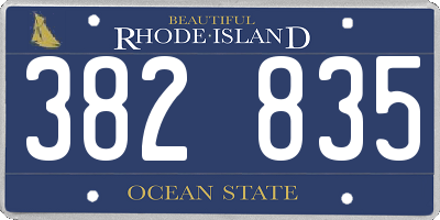 RI license plate 382835