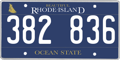 RI license plate 382836