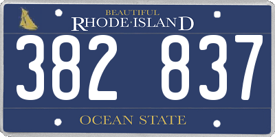 RI license plate 382837