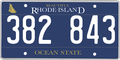 RI license plate 382843