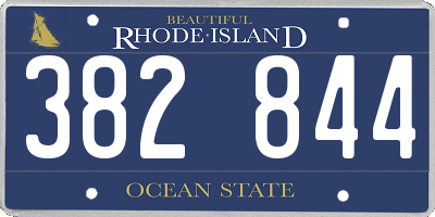 RI license plate 382844