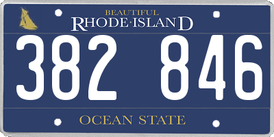 RI license plate 382846