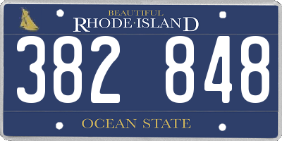 RI license plate 382848