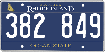 RI license plate 382849