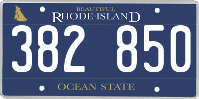 RI license plate 382850