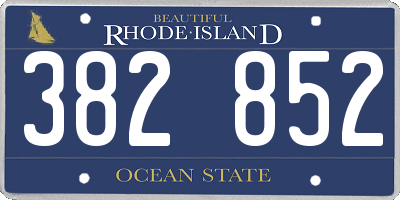 RI license plate 382852