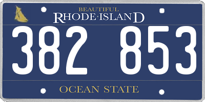 RI license plate 382853