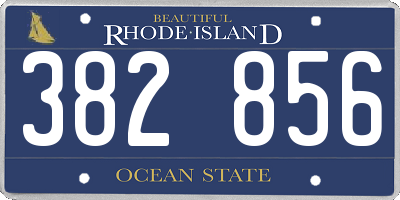 RI license plate 382856