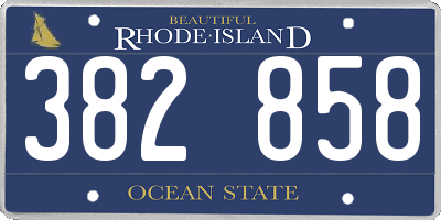 RI license plate 382858