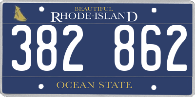 RI license plate 382862