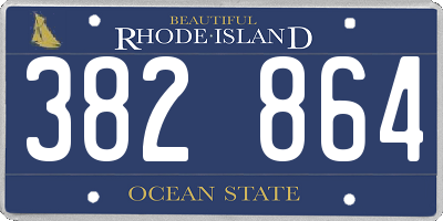 RI license plate 382864