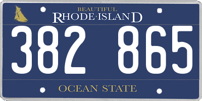 RI license plate 382865