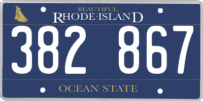 RI license plate 382867